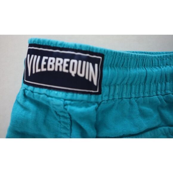 Vilebrequin BAIE9U01 Men's Sz XS Blue Linen Cargo Pockets Bermuda Shorts - Picture 12 of 14